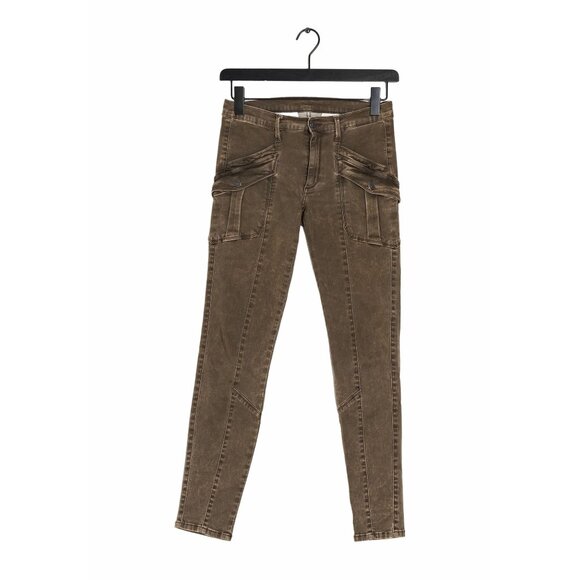 ⭐Size 28 Women 7 for all mankind Slim fit jeans Cargo Pants Cotton Brown - Picture 2 of 4